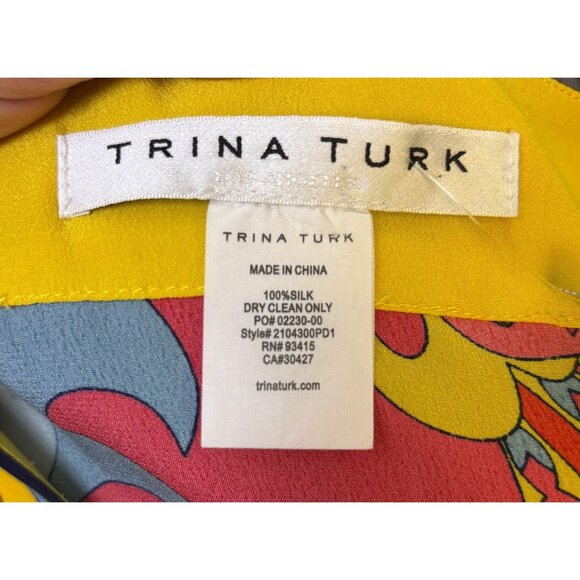 Trina Turk Silk Printed Tunic Multi-Color OS - Picture 5 of 5